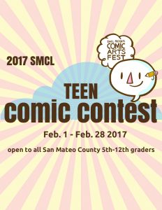 2017 SMCL Teen Comic Contest poster.