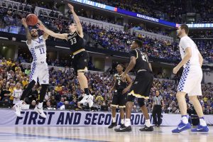 The University of Kentucky men's basketball team beat Wichita State in the second round of the NCAA Men's Basketball Tournament on Sunday, March 19, 2017, at Bankers Life Fieldhouse in Indianapolis, IN. Source: Chet White | UK Athletics.