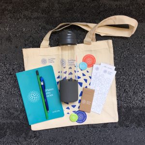 Swag bag filled with SMCL goodies.